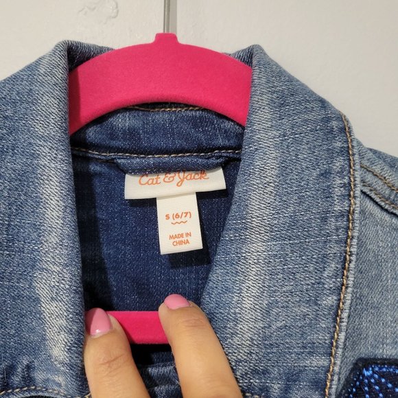 Cat & Jack Girls Denim Jacket Size 6/7 Color Blue - Picture 5 of 6